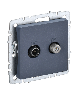 Фотография товара 'IEK BRITE Розетка двойная TV+SAT РТВ/РСп12-БрМ маренго BR-AF20-O-K35'