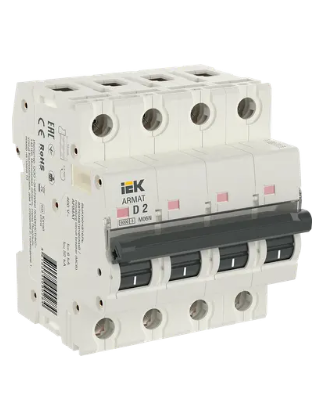Фотография товара 'IEK ARMAT Автоматический выключатель M06N 4P D 2А, AR-M06N-4-D002'