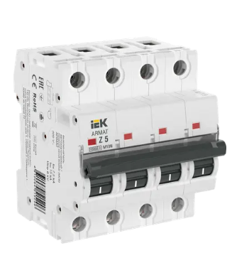 Фотография товара 'IEK ARMAT Автоматический выключатель M10N 4P Z 5А AR-M10N-4-Z005'