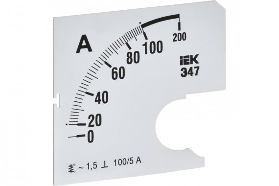 Фотография товара 'IEK IPA10D-SC-0100 Шкала смен. для амперметра Э47 100/5А-1,5 72х72мм'