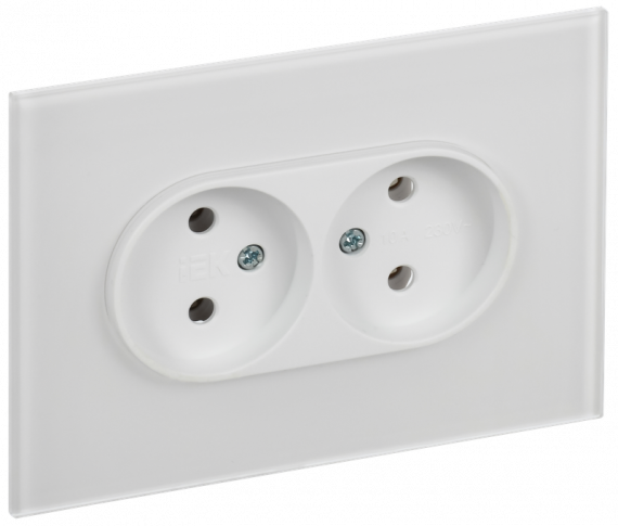 Фотография товара 'IEK SK-R20-10-K01 SKANDY Роз. 2-я без з/к/ш стекло 10А SK-R03W'