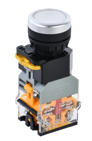 Фотография товара 'IEK Кнопка управления D8-11D d=22мм 1з+1р с подсветкой белая BBT30-11D-3-12-K01'