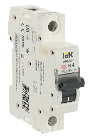 Фотография товара 'IEK ARMAT Автоматический выключатель M10N 1P B 4А AR-M10N-1-B004'