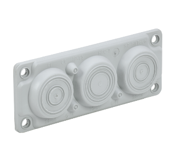 Фотография товара 'IEK TITAN Ввод кабельный мембранный 6 отверстий d=6-59мм IP65 серый TI-00D-MC-006-65'