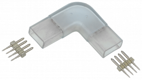 Фотография товара 'IEK Коннектор угловой RGB 14мм (разъем-разъем) , LSCON14-RGB-220-05'