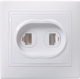 Фотография товара 'IEK Розетка 2-местная компьютерная и телефонная РК/Т12-КБ КВАРТА, EIK10-K01-DM'