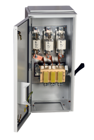 Фотография товара 'IEK Ящик с рубильником и предохранителями ЯРП-400А (на два направления) У1 IP54 YARP-400-2-54'