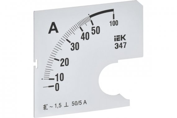 Фотография товара 'IEK IPA10D-SC-0050 Шкала смен. для амперметра Э47 50/5А-1,5 72х72мм'
