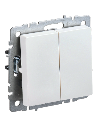 Фотография товара 'IEK BRITE Выключатель 2-клавишный проходной 10А ВС10-2-6-БрЖ жемчуг BR-V22-0-10-K36'