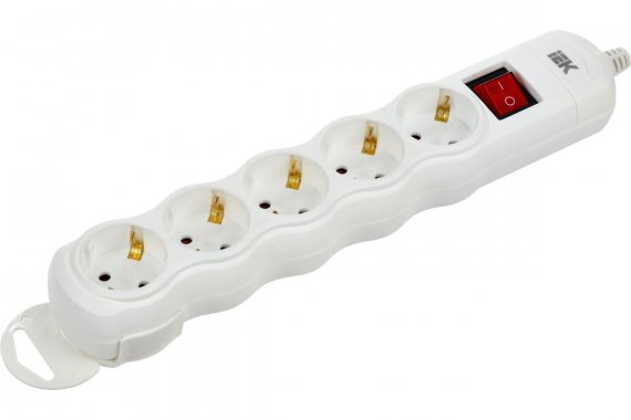 Фотография товара 'IEK WYP10-D-KP-16-05-ZKS-K01 Розетка переносная разб. с выкл. РПр05В 5 мест'