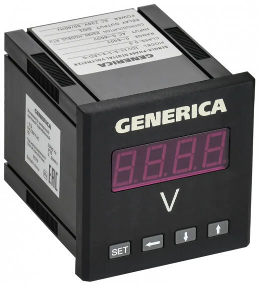 Фотография товара 'IEK IDV11-5-1-3-LED-G Вольтметр цифр. щит. 1-ф. DO RS-485 72х72 LED'