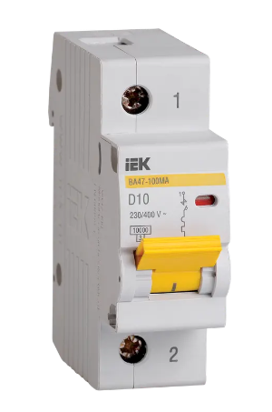 Фотография товара 'IEK Автоматический выключатель ВА47-100МА без теплового расцепителя 1P 10А 10кА D, MVA43-1-010-D'