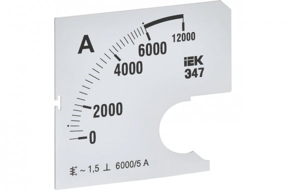 Фотография товара 'IEK IPA10D-SC-6000 Шкала смен. для амперметра Э47 6000/5А-1,5 72х72мм'