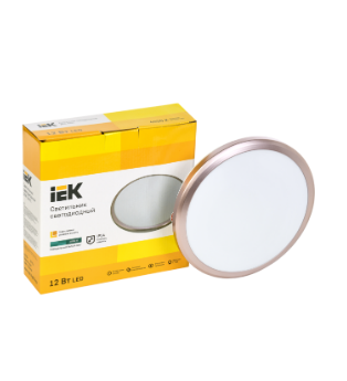 Фотография товара 'IEK Светильник светодиодный ДПБ 3201 12Вт IP54 4000K круг розовое золото LDPB0-3201-12-4000-K01'