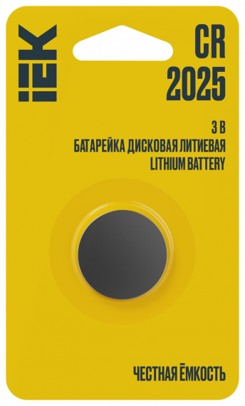 Фотография товара 'IEK ABT-CR2025-OP-L01 Батарейка дисковая литиевая CR2025'