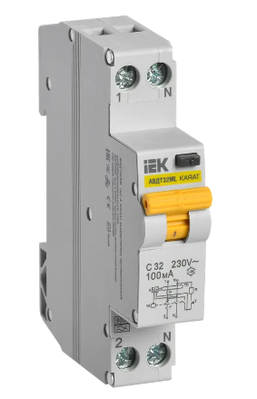 Фотография товара 'IEK Выключатель автоматический дифференциального тока АВДТ32ML тип A С32 100мА KARAT, MVD12-1-032-C-100-A'