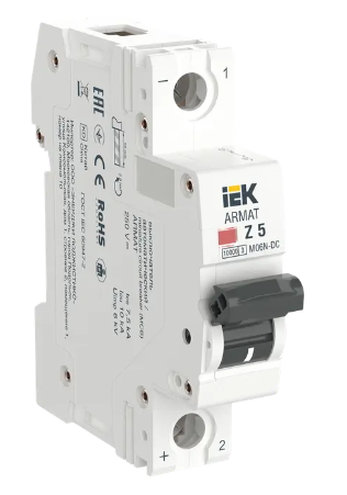 Фотография товара 'IEK ARMAT Автоматический выключатель M06N-DC 1P Z 5А, AR-M06N-1-Z005DC'