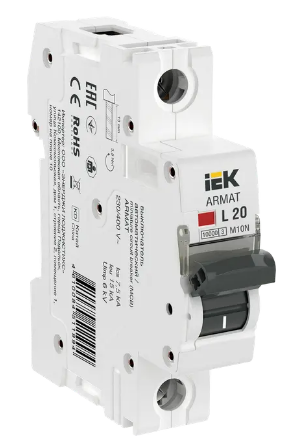 Фотография товара 'IEK ARMAT Автоматический выключатель M10N 1P L 20А AR-M10N-1-L020'