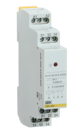 Фотография товара 'IEK Реле промежуточное модульное OIR 3 контакта 8А 24В AC/DC OIR-308-ACDC24V'