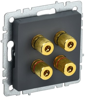 Фотография товара 'IEK BRITE Аудиорозетка 4-местная РА10-БрГ графит BR-S40-K53'