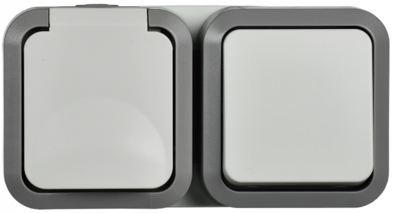 Фотография товара 'IEK TS-G10-6-55-V-K41 TORS Блок розетка + выключ. гор. 16А IP55 TS242'