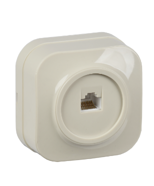 Фотография товара 'IEK Розетка одноместная для открытой установки телефонная РТ20-ХК GLORY кремовый ETH10-K33'