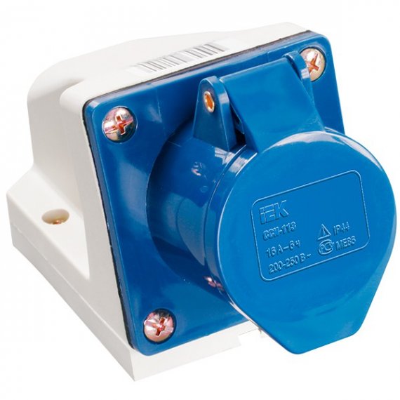 Фотография товара 'IEK Розетка 135 стационарная 3Р+РЕ+N 63А 380В IP54 PSR12-063-5'