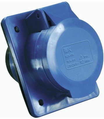 Фотография товара 'IEK Розетка 413 скрытая 2Р+Е 16А 220В IP44 PSR41-016-3'