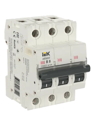 Фотография товара 'IEK ARMAT Автоматический выключатель M10N 3P B 8А AR-M10N-3-B008'