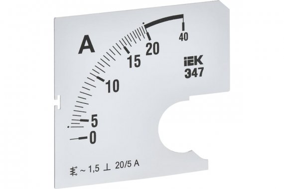 Фотография товара 'IEK IPA10D-SC-0020 Шкала смен. для амперметра Э47 20/5А-1,5 72х72мм'