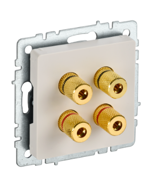 Фотография товара 'IEK BRITE Аудиорозетка 4-местная РА10-БрКр бежевый BR-S40-K10'