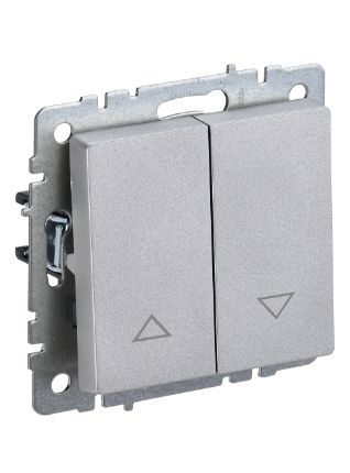 Фотография товара 'IEK BRITE Выключатель жалюзи 10А ВС10-1-5-БрА алюминий BR-V15-0-10-K47'