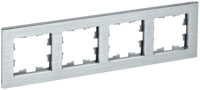 Фотография товара 'IEK BRITE Рамка 4 -местная РУ-4-1-БрА металл алюминий BR-M42-M-K47'