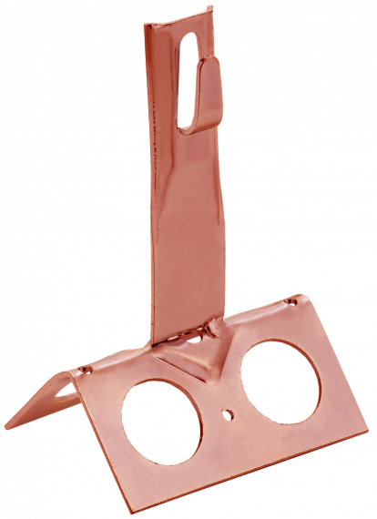 Фотография товара 'IEK ZDP81-50-4-68-100 Держатель проводника круглого 6-8мм конька шир. h=100мм медь'