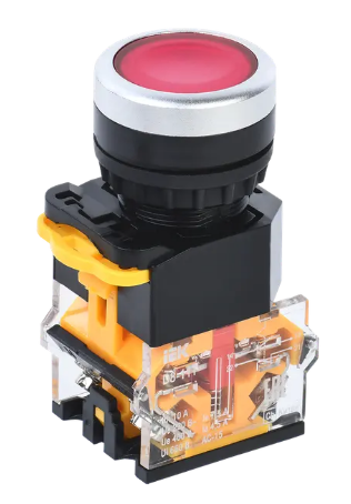 Фотография товара 'IEK Кнопка управления D8-11T d=22мм 1з+1р с фиксацией красная BBT30-11T-3-21-K04'