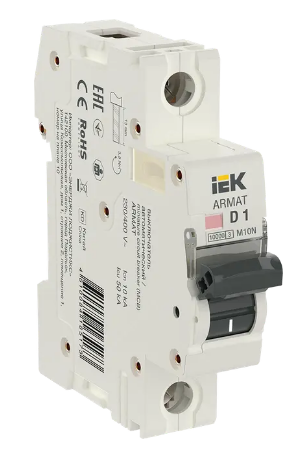 Фотография товара 'IEK ARMAT Автоматический выключатель M10N 1P D 1А AR-M10N-1-D001'