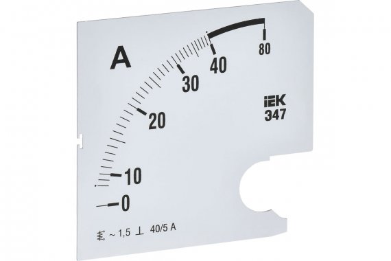 Фотография товара 'IEK IPA20D-SC-0050 Шкала смен. для амперметра Э47 50/5А-1,5 96х96мм'