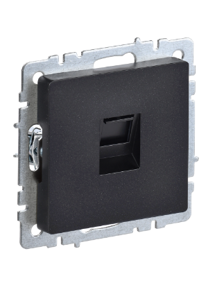 Фотография товара 'IEK BRITE Розетка компьютерная RJ45 кат.5E РК10-БрЧ черный BR-K10-1-K02'