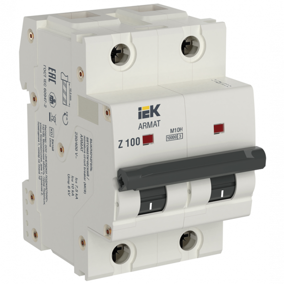 Фотография товара 'IEK AR-M10H-2-Z100 ARMAT Авт. выкл. M10H 2P Z 100А'