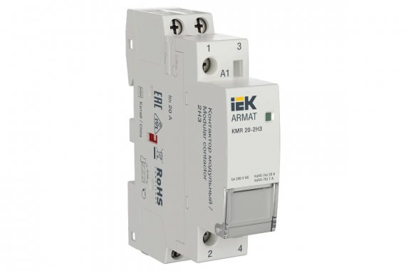 Фотография товара 'IEK AR-KMR10-020-02-230 ARMAT Контактор модульный KMR 20А 230В AC 2НЗ'