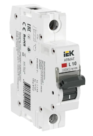 Фотография товара 'IEK ARMAT Автоматический выключатель M10N 1P L 10А AR-M10N-1-L010'