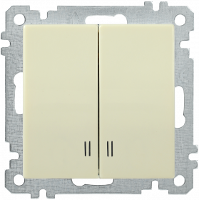 Фотография товара 'IEK Выключатель 2-клавишный с индикацией ВС10-2-1-Б 10А BOLERO, EVB21-K33-10'