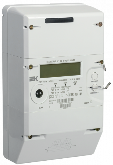 Фотография товара 'IEK Счетчик электрической энергии трехфазный многотарифный STAR 328/0,5/1 С8-1(10)Э Т RS-485 UZ, IME11-32-C6-010-05S-T'