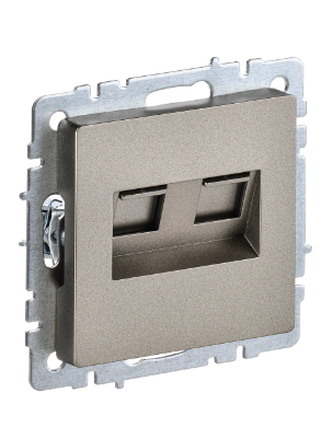 Фотография товара 'IEK BRITE Розетка компьютерная двойная RJ45 кат.5E РК10-2-БрШ шампань BR-K20-1-K37'