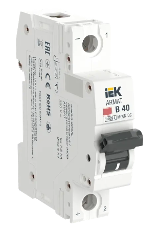 Фотография товара 'IEK ARMAT Автоматический выключатель M06N-DC 1P B 40А AR-M06N-1-B040DC'