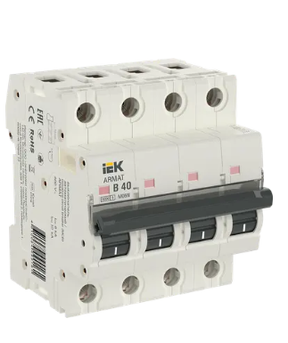 Фотография товара 'IEK ARMAT Автоматический выключатель M06N 4P B 40А AR-M06N-4-B040'