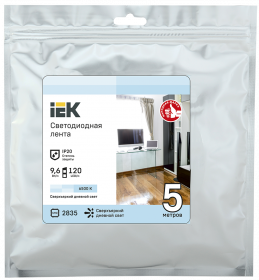 Фотография товара 'IEK Лента LED LSR-2835W120-9,6-IP20-12В, LSR1-2-120-20-3-05'