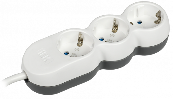 Фотография товара 'IEK Удлинитель У03 3 места 2P+PE/5м 3х1,5мм2 16А/250В UNO, WYP53-16-03-05-Z'