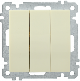 Фотография товара 'IEK Выключатель 3-клавишный ВС10-3-0-Б 10А BOLERO, EVB30-K33-10'