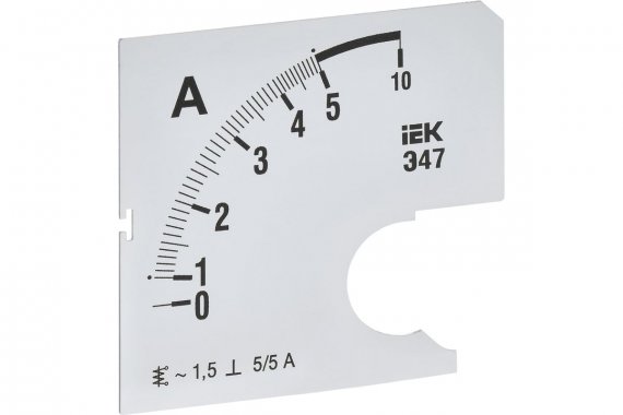 Фотография товара 'IEK IPA10D-SC-0005 Шкала смен. для амперметра Э47 5/5А-1,5 72х72мм'